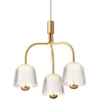 Nuura Lampada a sospensione Asteea 3, ottone satinato - vetro ondulato, immagine extra Nuura Lampada a sospensione Asteea 3, ottone satinato - vetro ondulato, immagine extra