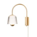 Nuura Asteea wall lamp, satin brass - ripple clear, extra image