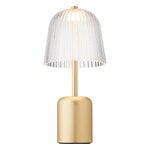 Nuura Asteea portable table lamp, satin brass - ripple clear, extra image