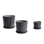 HAY Botanical Family pot and saucer, L, anthracite