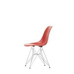 Vitra Chaise Eames DSR Fiberglass, rouge classique - chrome