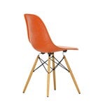 Vitra Sedia Eames DSW Fiberglass, red orange - acero