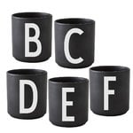 Design Letters Tasse en porcelaine Arne Jacobsen, noir, A-Z