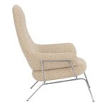 Hem Hai lounge chair, brushed stainless steel - Eggshell, view 3