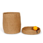 Mifuko Kiondo basket with lid, L, brown, extra image