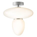 Nuura Rizzatto 42 ceiling lamp, satin silver - opal white