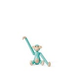 Kay Bojesen Denmark Wooden monkey, mini, turquoise, extra image