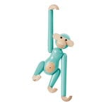 Kay Bojesen Denmark Wooden monkey, mini, turquoise, extra image