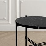 GUBI TS coffee table, 40 cm, brass - black marble