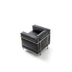 Cassina 2 Fauteuil Grand Confort nojatuoli, pieni, kromi - musta nahka 13X606, tuotteen lisäkuva