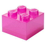 Room Copenhagen Lego Storage Brick 4 Top Lid, glitter medium violet, extra image