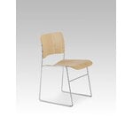 HOWE 40/4 side chair, stackable sled base, chrome - oak veneer, view 8