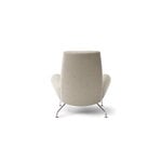 Fredericia Wegner Queen lounge chair, brushed chrome - light beige
