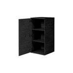 By Lassen Frame 70 with door, 2 shelves, black stained ash