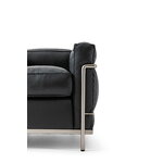 Cassina 2 Fauteuil Grand Confort nojatuoli, pieni, kromi - musta nahka 13X606, tuotteen lisäkuva