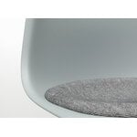Vitra Eames DSR chair, light grey - chrome - nero/ivory cushion