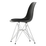 Vitra Eames DSR chair, deep black RE - chrome - nero cushion, extra image