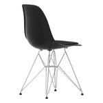 Vitra Eames DSR chair, deep black - chrome - nero cushion