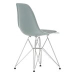 Vitra Eames DSR tuoli, light grey - kromi - nero/ivory pehmuste