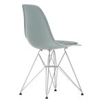 Vitra Sedia Eames DSR, light grey - cromo - cuscino nero/ivory