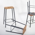 Frama Adam stool, 76 cm, natural leather - matt black