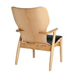 Artek Domus lounge chair, lacquered oak - black leather