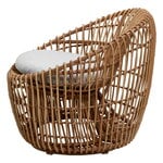 Cane-line Fauteuil rond Nest, naturel - gris clair