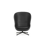 Normann Copenhagen Hyg lounge chair, high, swivel and tilt, black - black leather