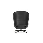 Normann Copenhagen Poltrona Hyg, alta, girevole, nero - pelle Ultra nera