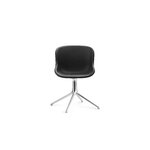 Normann Copenhagen Hyg chair, swivel, aluminium - black leather Ultra