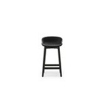 Normann Copenhagen Hyg bar stool, 65 cm, black oak - black leather Ultra