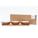 Vaidava Ceramics Earth bowl 0,2 L, set of 3 + tray, white