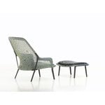 Vitra Slow Chair, blau/grün – schokoladenbraun
