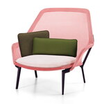 Vitra Slow Chair, red/cream - chocolate, extra image