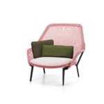 Vitra Slow Chair, red/cream - chocolate