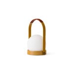 Audo Copenhagen Carrie lampe de table portable, Anniv. Ed., IP44, acier, brun doré - cuir, image extra