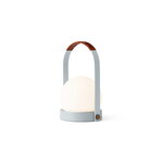 Audo Copenhagen Carrie lampe de table portable, Anniv. Ed., IP44, acier, bleu lin - cuir, image extra