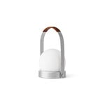 Audo Copenhagen Carrie lampe de table portable, Anniv. Ed., IP44, aluminium brossé - cuir, image extra