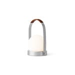Audo Copenhagen Carrie lampe de table portable, Anniv. Ed., IP44, aluminium brossé - cuir, image extra