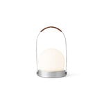 Audo Copenhagen Carrie lampe de table portable, Anniv. Ed., IP44, aluminium brossé - cuir, image extra