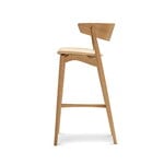 Sibast Tabouret de bar No 7, 75 cm, chêne laqué blanc - cuir miel