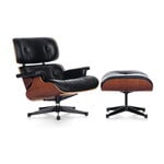 Vitra Eames Lounge Chair, new size, walnut - black leather