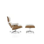 Vitra Eames Lounge Chair & Ottoman, neue Größe, Kirsche - Nubia, Creme