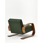 Artek Aalto armchair 400 "Tank", walnut - dark green Vidar 972