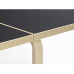 Artek Table pliante Aalto DL81C, bouleau - linoléum noir