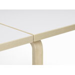 Artek Table pliante Aalto DL81C, bouleau - stratifié blanc