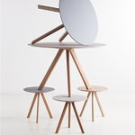 HAY CPH20 round table 50 cm, lacquered oak - grey lino, PU lacquer