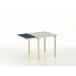Artek Table pliante Aalto DL81C, bouleau - linoléum vapeur/bleu fumé