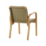 Artek Aalto Armchair 45, honey - leaf green quilted leather - rattan weave, extra image