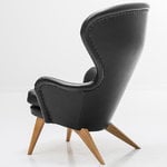 Ornäs Siesta armchair, oak legs, black leather